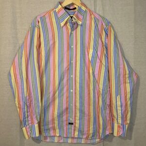 Robert Talbott Mens Striped Button Down Long Sleeve Casual size Large